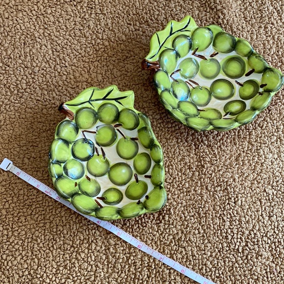 El Camino Green Grapes Ceramic Dipping Trays Dish - Picture 1 of 2